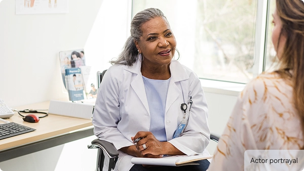 Actor portrayal photo doctor with patient